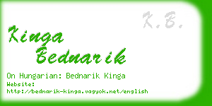 kinga bednarik business card